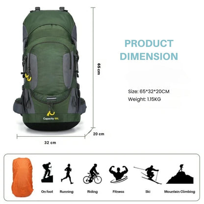 Skanto | 60L Waterproof Backpack – Ultimate Outdoor Backpack for All Adventures