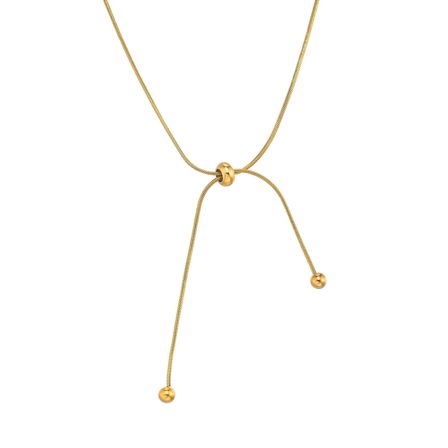 BowLift | 18k Adjustable Tassel Snake Chain Necklace