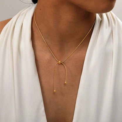 BowLift | 18k Adjustable Tassel Snake Chain Necklace