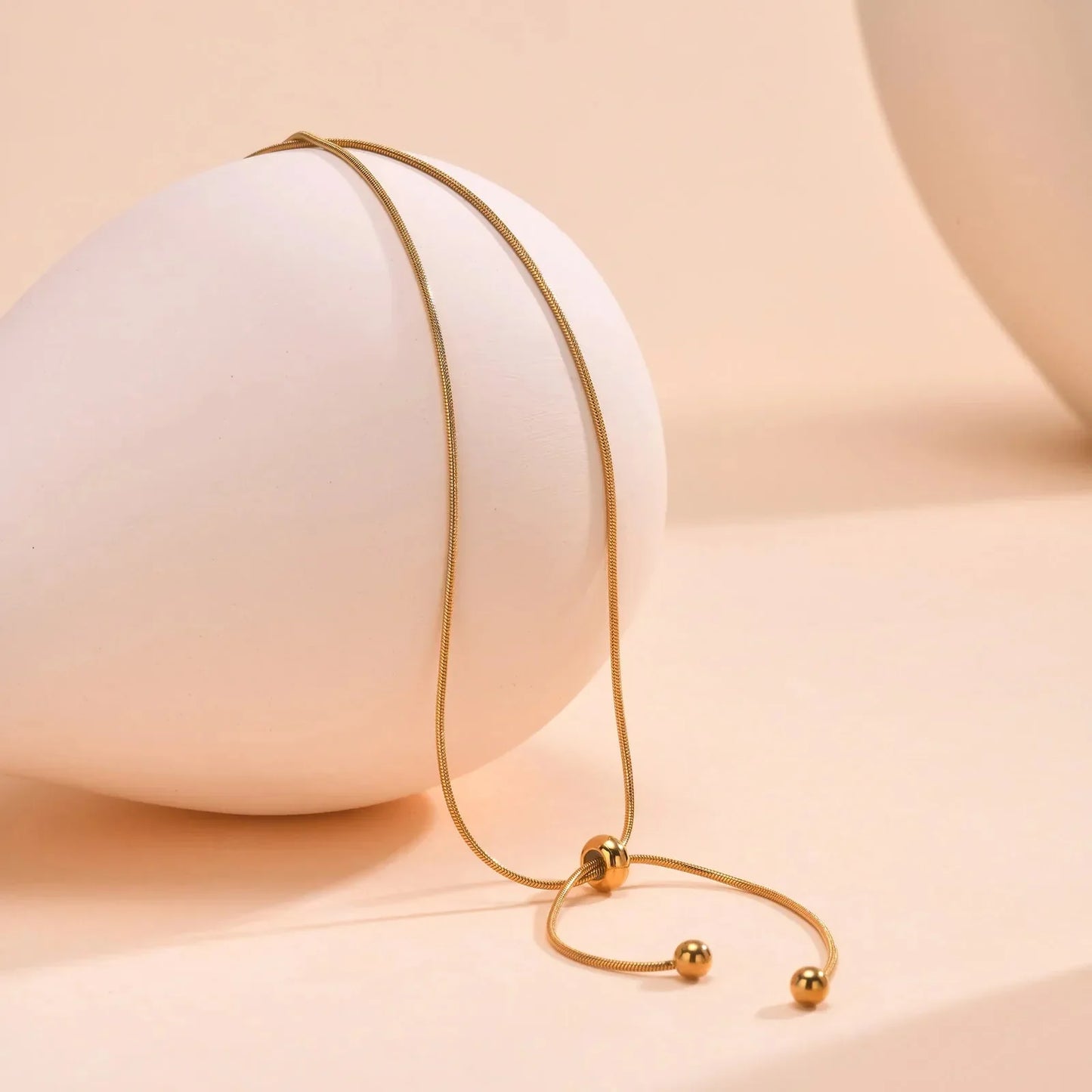 BowLift | 18k Adjustable Tassel Snake Chain Necklace
