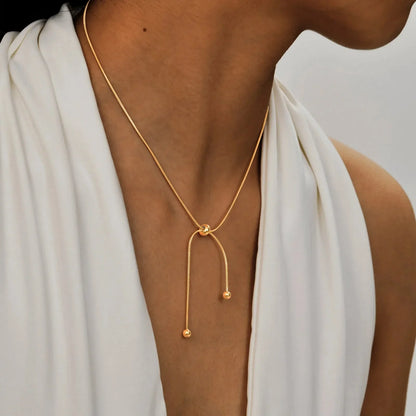 BowLift | 18k Adjustable Tassel Snake Chain Necklace