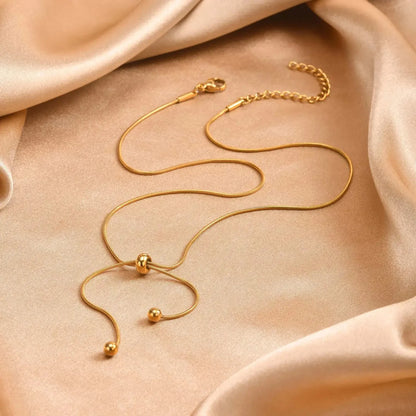 BowLift | 18k Adjustable Tassel Snake Chain Necklace