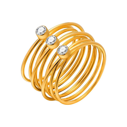 BowLift | 18k Multi Layered Triple Diamond Rings