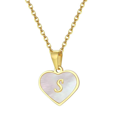 BowLift | 18k Pearl Heart Initial Letter Necklace