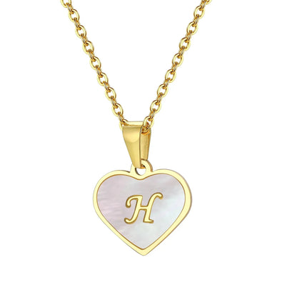 BowLift | 18k Pearl Heart Initial Letter Necklace