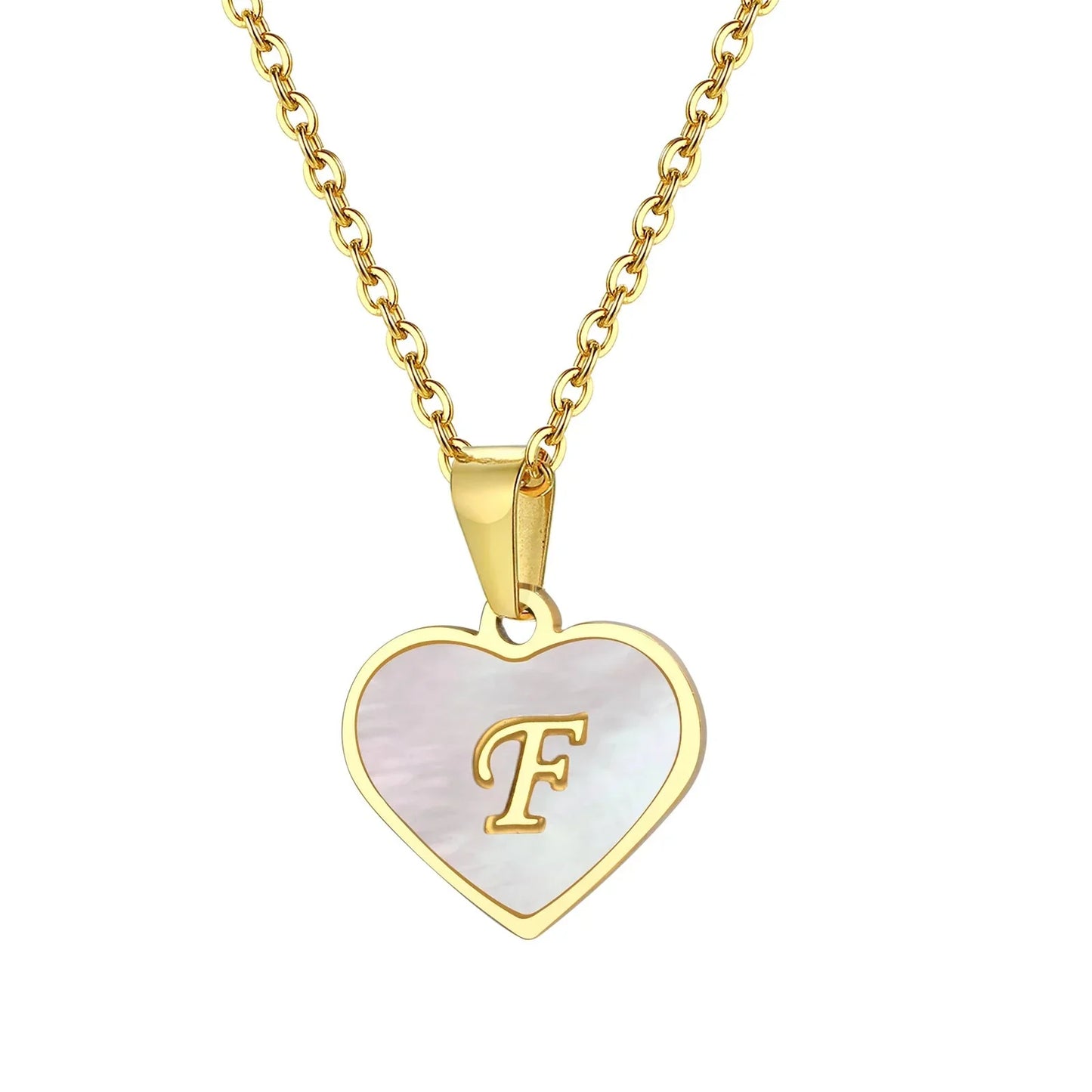 BowLift | 18k Pearl Heart Initial Letter Necklace