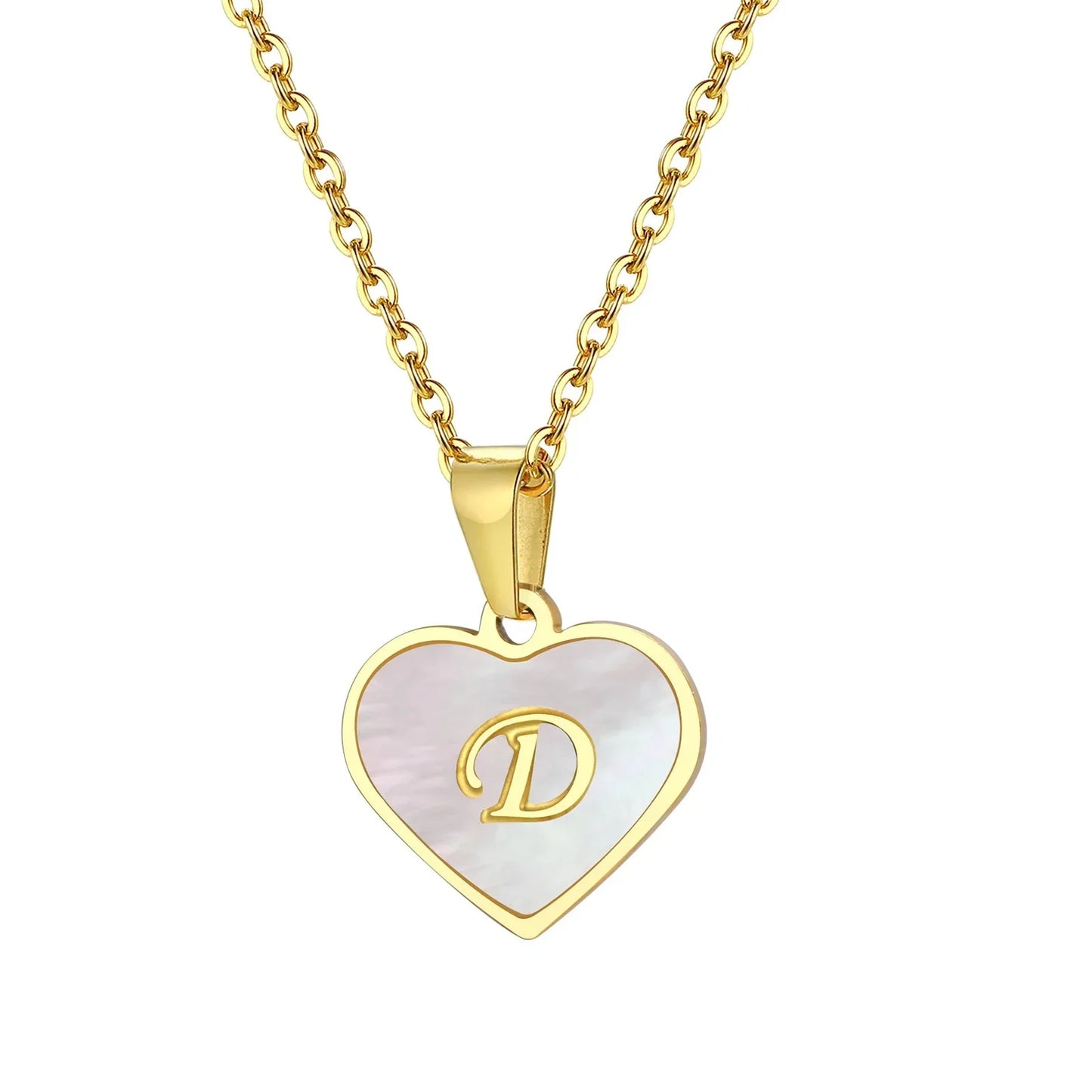BowLift | 18k Pearl Heart Initial Letter Necklace