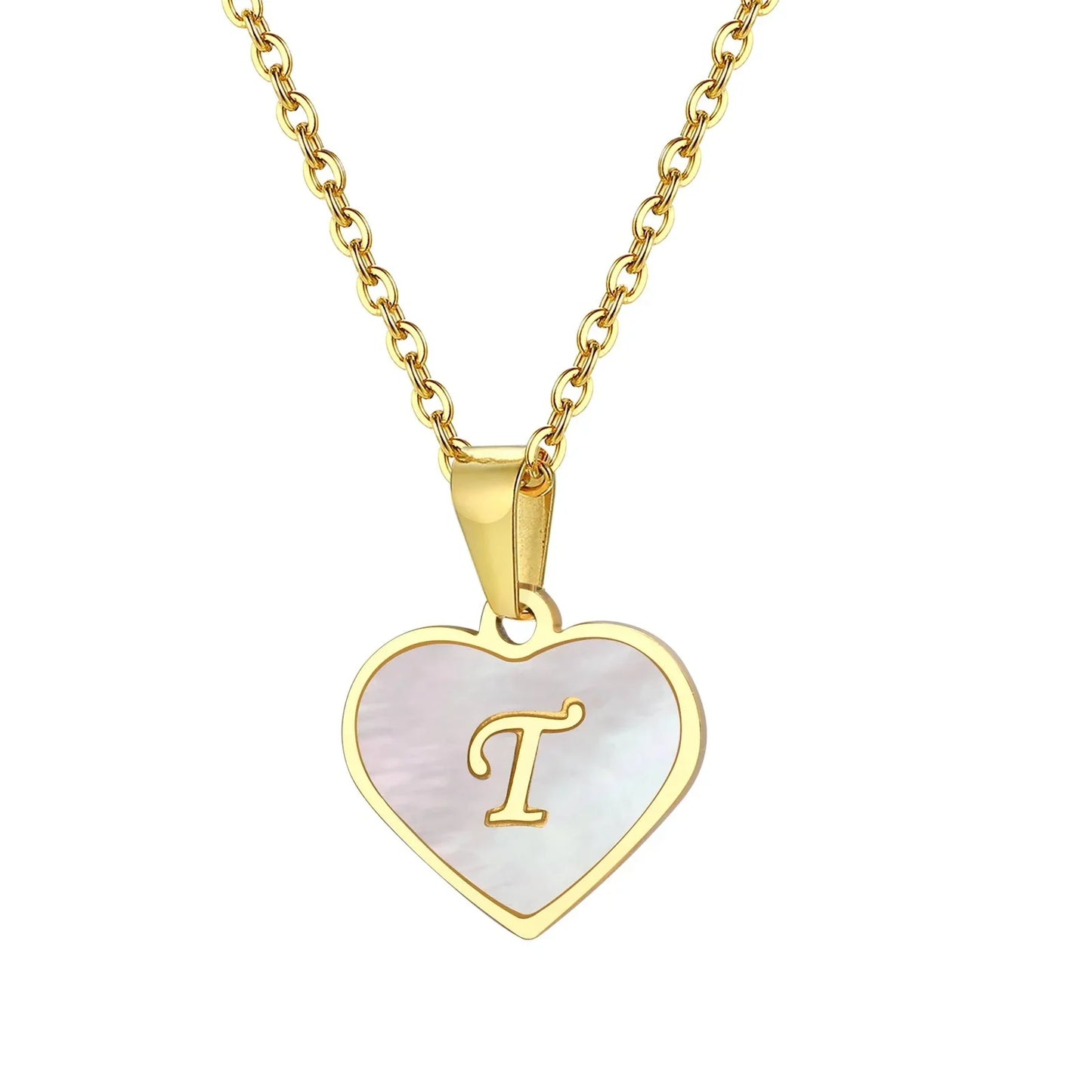 BowLift | 18k Pearl Heart Initial Letter Necklace