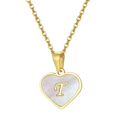 BowLift | 18k Pearl Heart Initial Letter Necklace