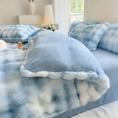 Cozy Plush Bedding Set – Warm and soft for Autumn & Winter | Reversible design in rabbit fur & milk velour | Karnz