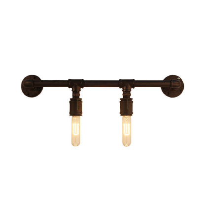 Iron Black Wall Light Straight Pipe 2/4/6 Bulbs Industrial Wall Sconce Light for Living Room | Kalsten
