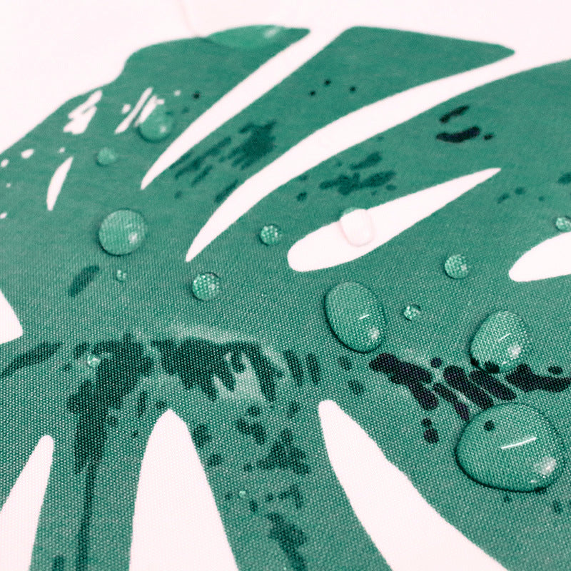 Tropical Leaf Print Shower Curtain