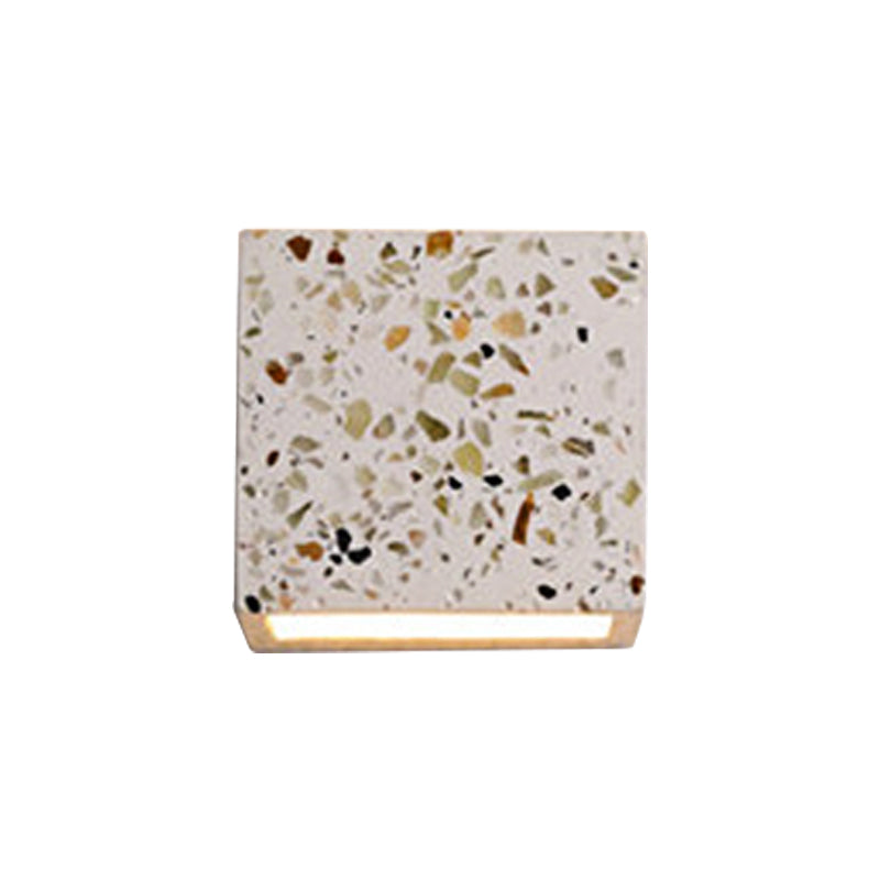 Skanto | Nordic Style Kubisk Opp Ned Wall Lamp Terrazzo 1 Light Hotel Wall Mounted Light in Red/White/Blue