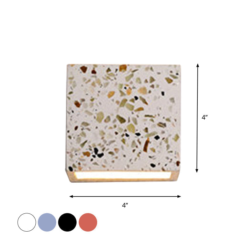 Skanto | Nordic Style Kubisk Opp Ned Wall Lamp Terrazzo 1 Light Hotel Wall Mounted Light in Red/White/Blue