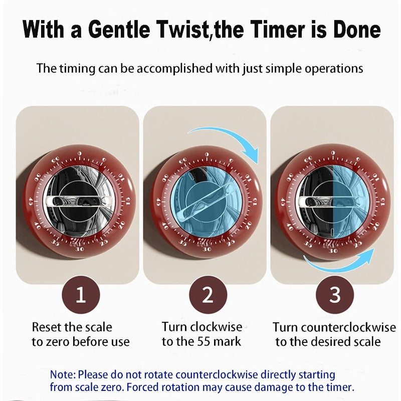 Magnetic Mechanical Kitchen Timer Bowlift