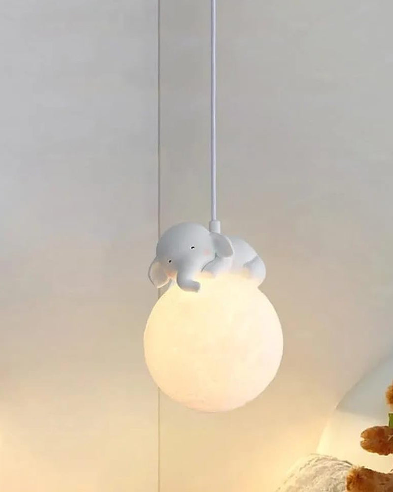 Skanto | Cute Animal-Shaped Moon Pendant Lamp - Elephant