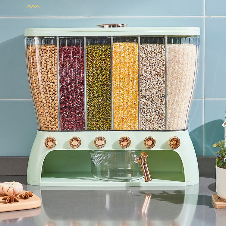 Kitchen storage grain container with compartments | Karnz