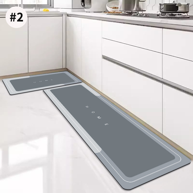 Super absorbent, non-slip diatomaceous earth kitchen mat