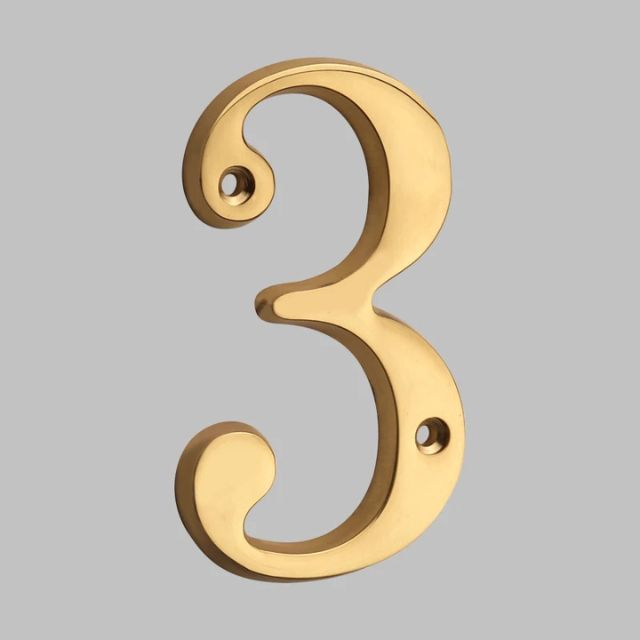 Traditional house numbers made of solid brass