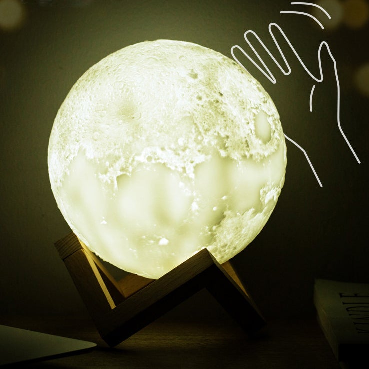 Skanto | Creative Mini Rechargeable 3D Printed Moon 1-Light LED Table Lamp