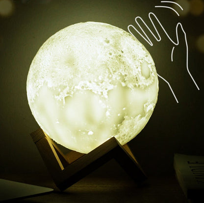 Skanto | Creative Mini Rechargeable 3D Printed Moon 1-Light LED Table Lamp