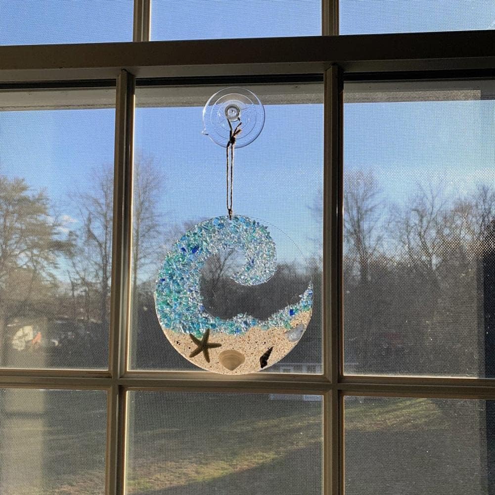Skanto | Ocean Glass Sun Catcher - Ocean Breaking Wave Beach Ornament