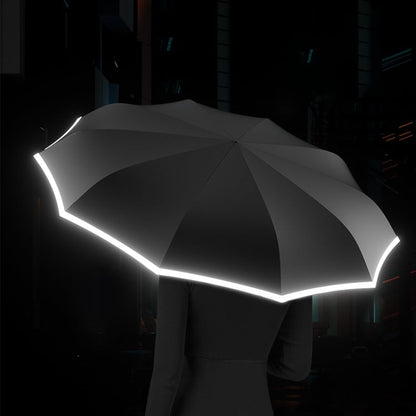 Skanto | Ring Buckle Umbrella, Reflective Safety Stripe, Solid Windproof, Travel Portable