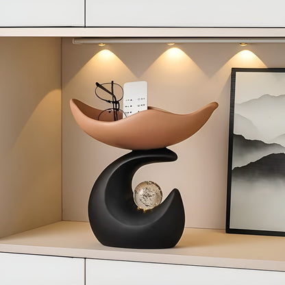 Organizer tray made of resin – Modern wave design | Stylish storage for keys, glasses & jewelry | Bowlift