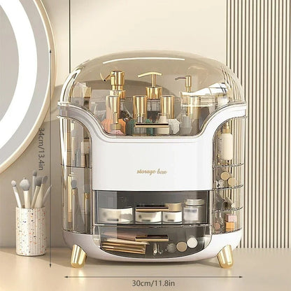 Luxury transparent Make-up Organizer with rotating doors and drawers | Brehn