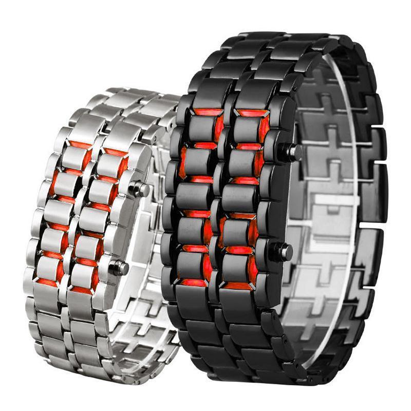 BowLift | Men's Lava LED Digital Stainless Steel Watch