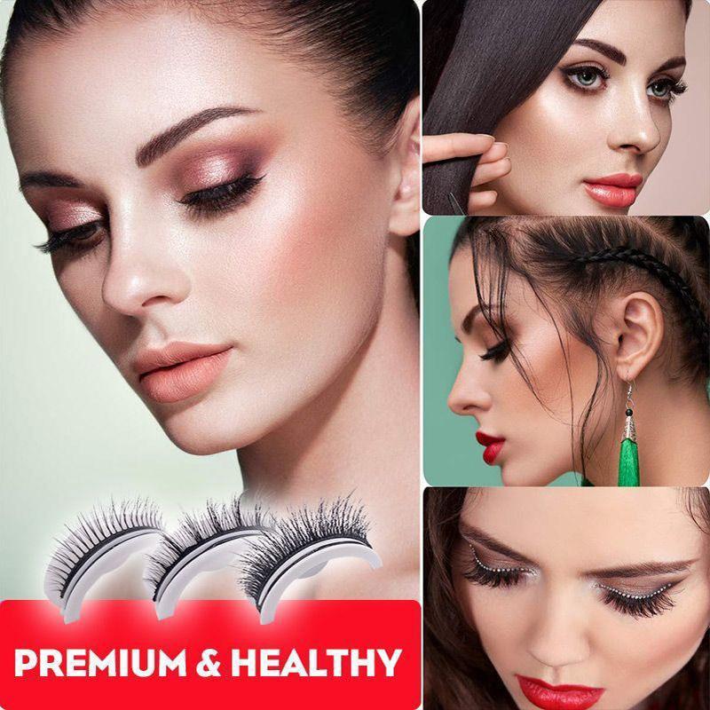 Reusable, self-adhesive eyelashes