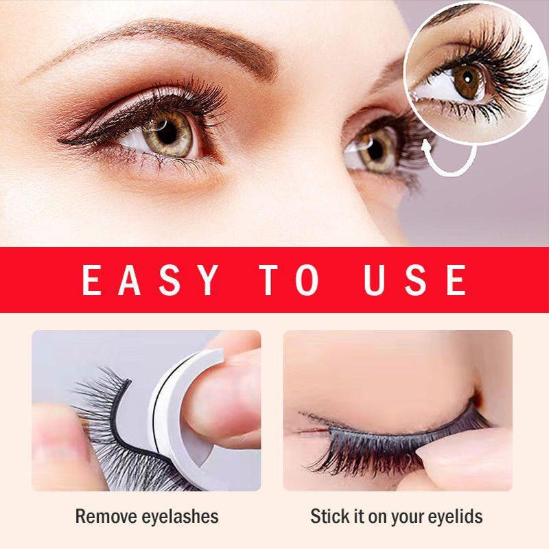 Reusable, self-adhesive eyelashes
