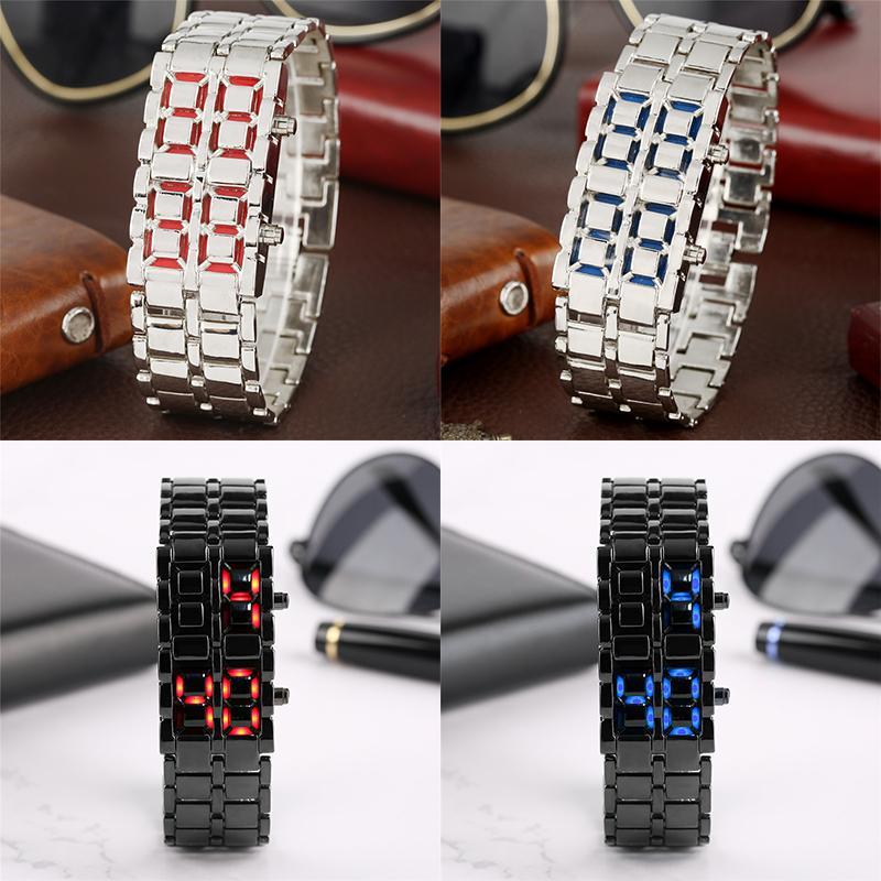 BowLift | Men's Lava LED Digital Stainless Steel Watch