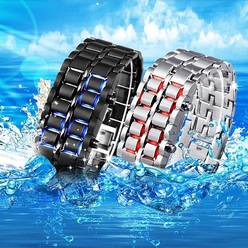 BowLift | Men's Lava LED Digital Stainless Steel Watch