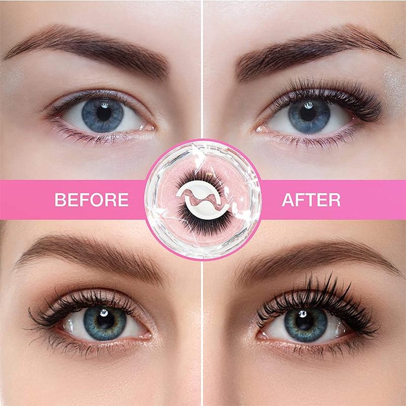 Reusable, self-adhesive eyelashes