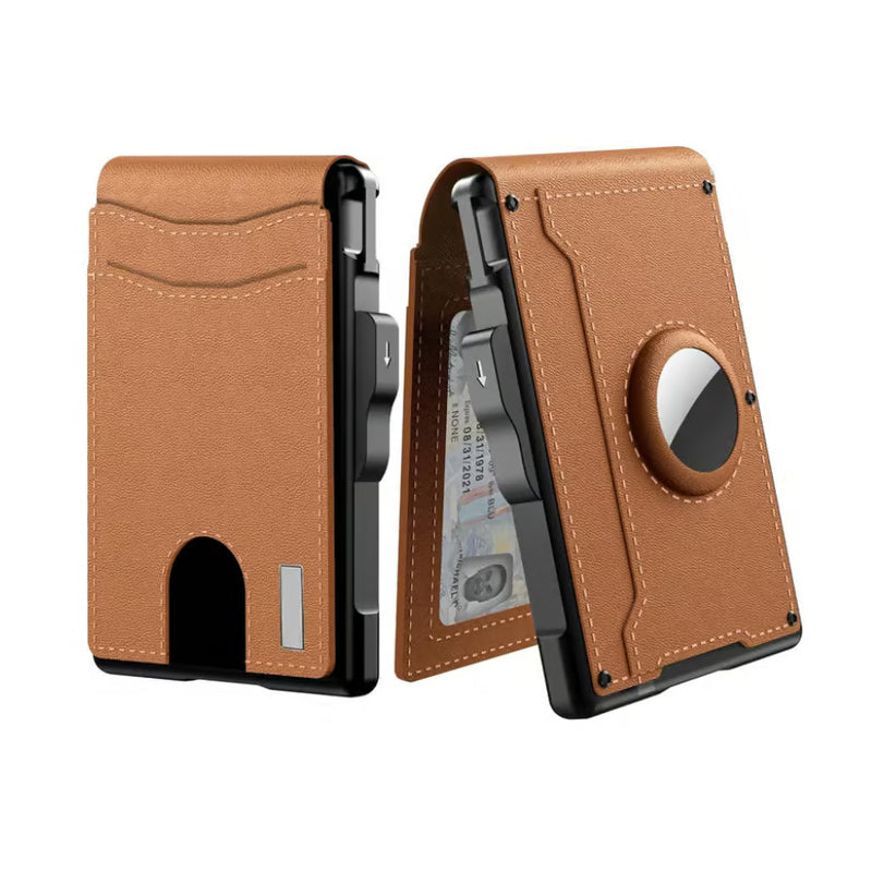 BowLift | Men's Business Style PU Leather Card Slots for AirTag