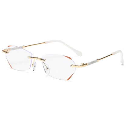 Fashionable rimless anti-blue light reading glasses