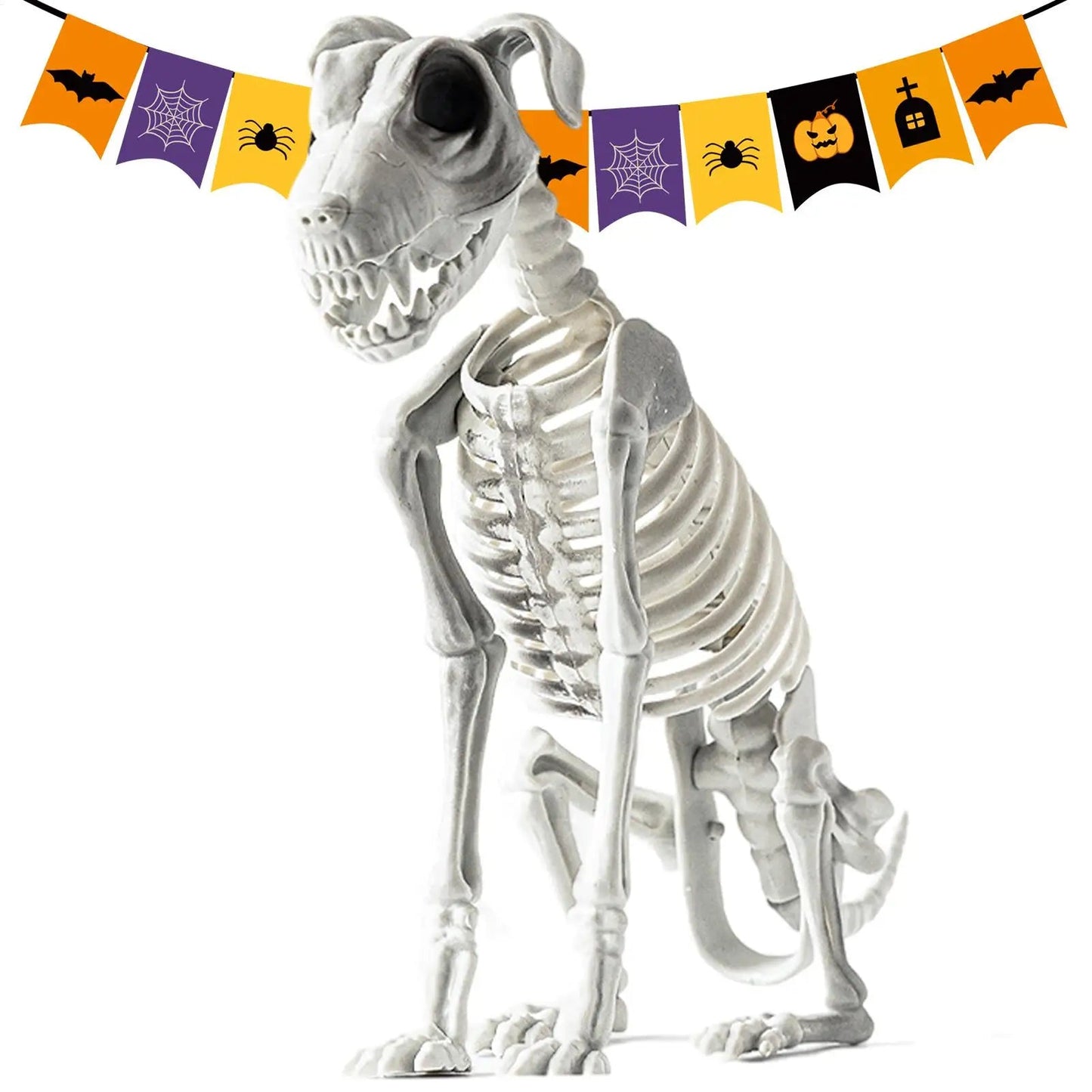 BowLift | Spooky Skeleton Dog Halloween Decor Statue
