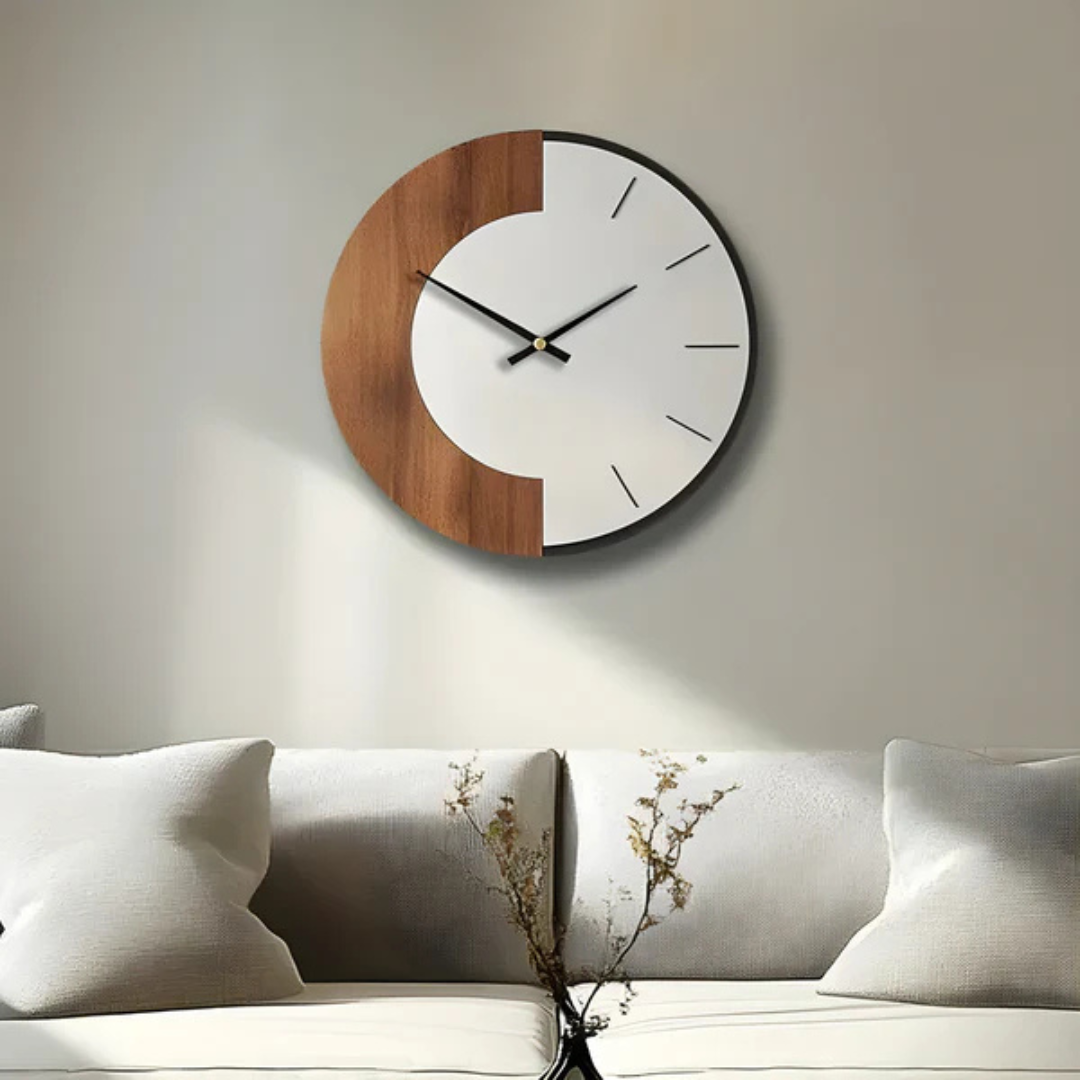 BowLift | Large Wall Clock Made of Natural Wood