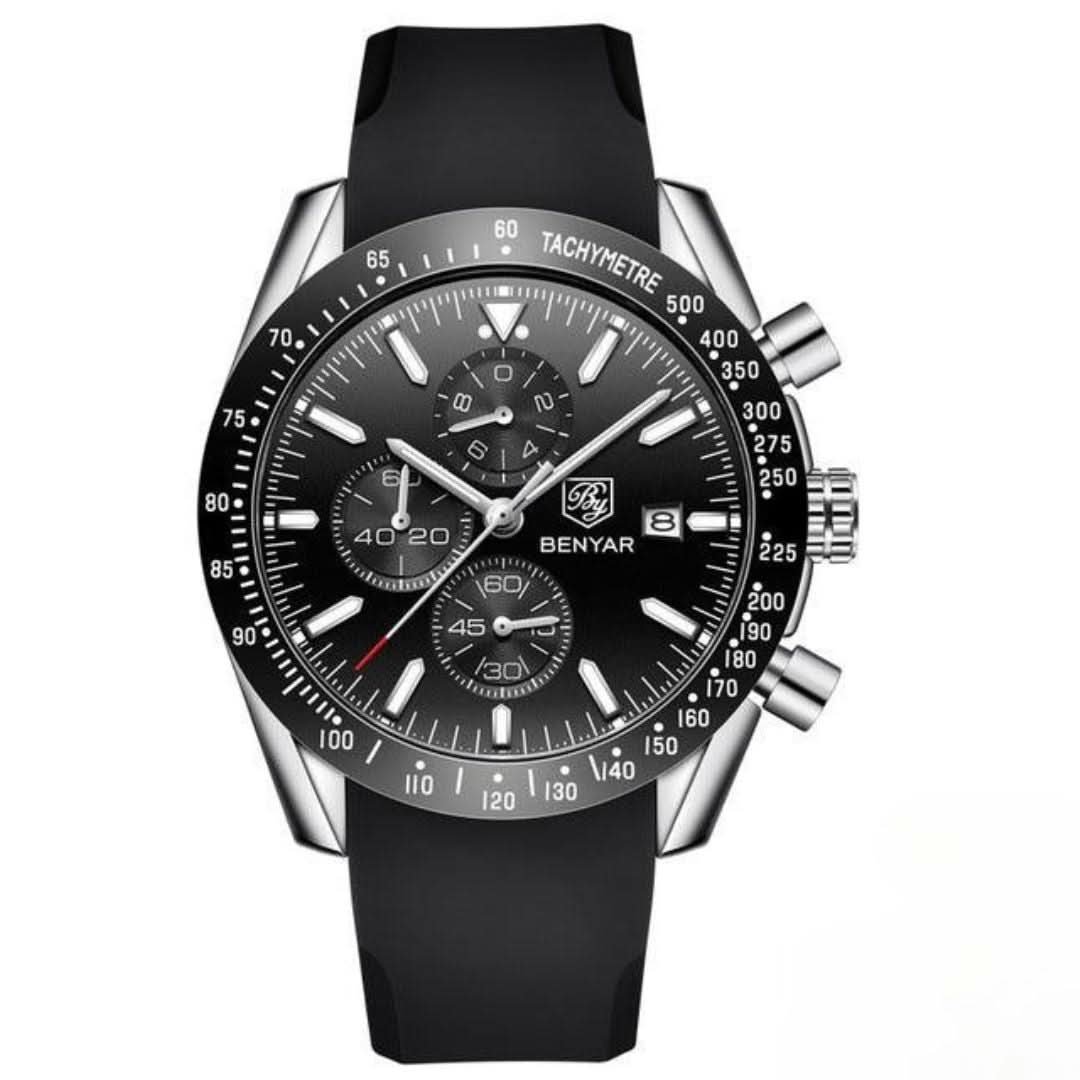 Skanto | Men's Water-Resistant Quartz Watch with Leather Strap