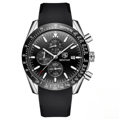 Skanto | Men's Water-Resistant Quartz Watch with Leather Strap