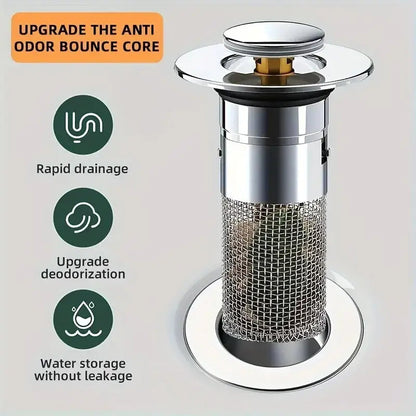 BowLift | Stainless Steel Pop-Up Drain Strainer for Effortless Clog Prevention