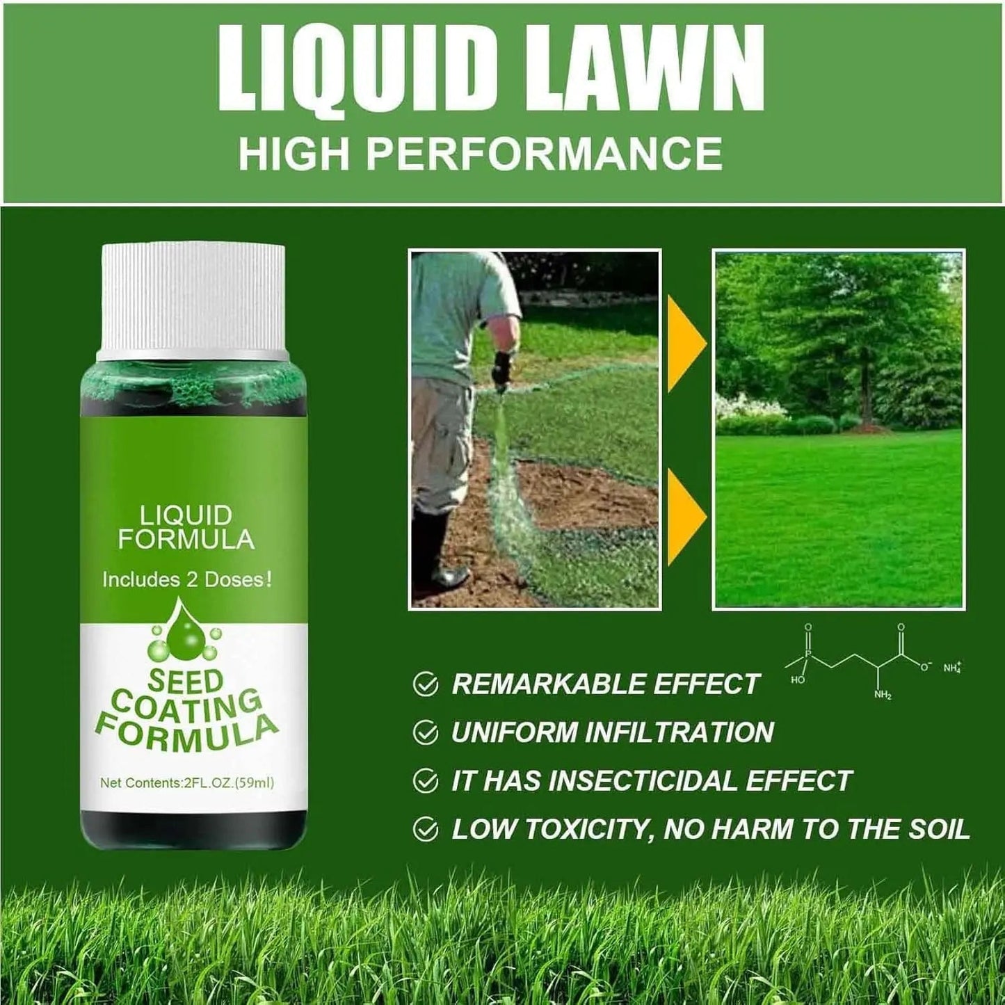 Ready-to-Use Hydroseed Lawn Repair Formula with Up to 40 m² Coverage