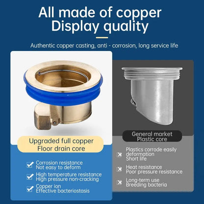 BowLift | Brass drain core – Odor stopper & hair strainer for floor drains