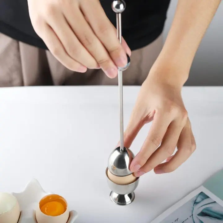 Stainless Steel Egg Opener – Precise Opening with Tapping Effect