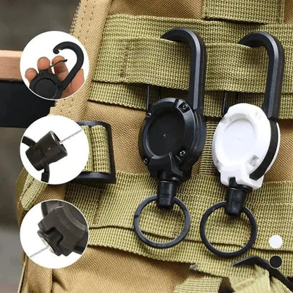 Tactical keychain with retractable cable