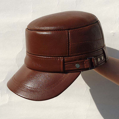 Skanto | New Men's Winter Hat with Lambskin Ear Protection Flat Brim