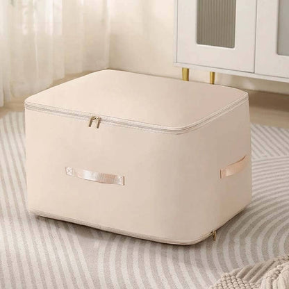 Extremely space-saving, self-compressing organizer