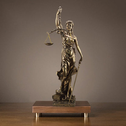 Decorative statue of the goddess of justice