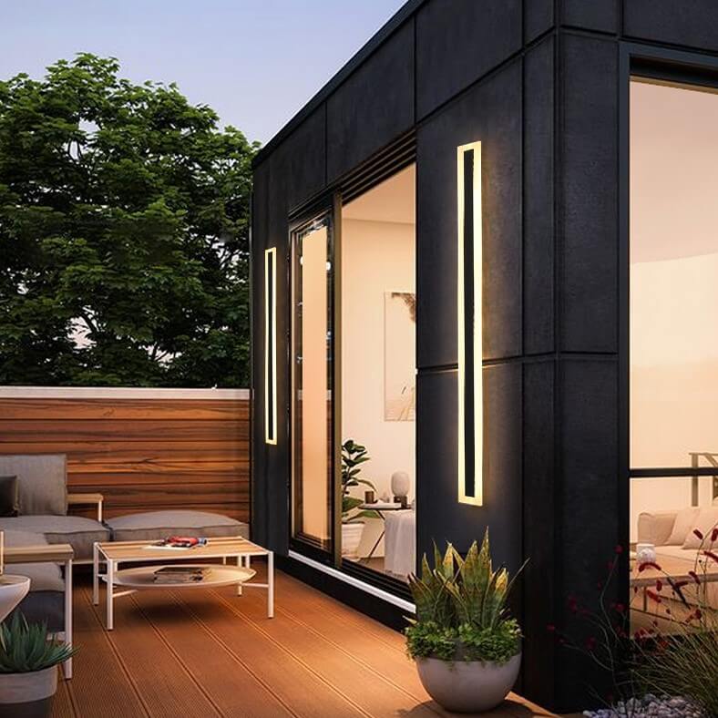 Skanto | Minimalist Extended Rod Shape 1-Light LED Acrylic Outdoor Waterproof Wall Lamp